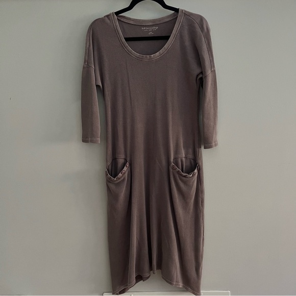 SOFT SURROUNDINGS Waffle Knit Midi Lagenlook Pockets Lavender Dress Small - Picture 1 of 9